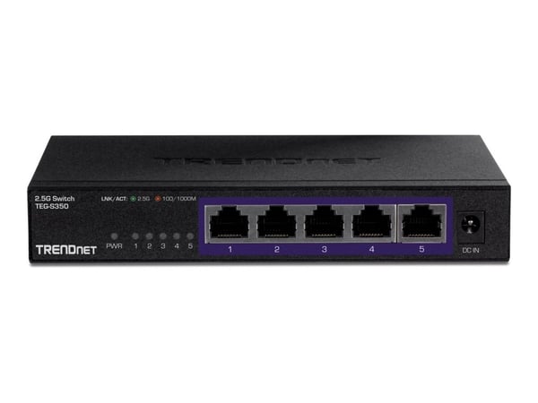 TRENDnet TEG S350 - Switch - ikke-styrt - 5 x 100/1000/2.5G - veggmonterbar - TAA-samsvar