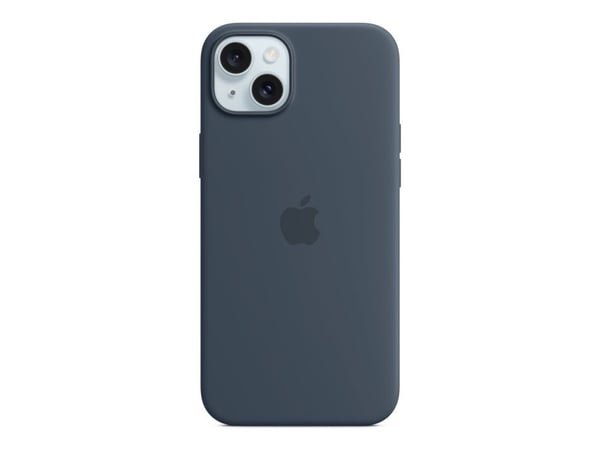 Apple - Baksidedeksel for mobiltelefon - MagSafe-samsvar - silikon - stormblå - for iPhone 15 Plus