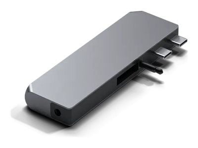 Satechi Pro Hub Mini, Langallinen, USB 3.2 Gen 1 (3.1 Gen 1) Type-C, 96 W, 1000 Mbit/s, Hopea, 40 Gbit/s