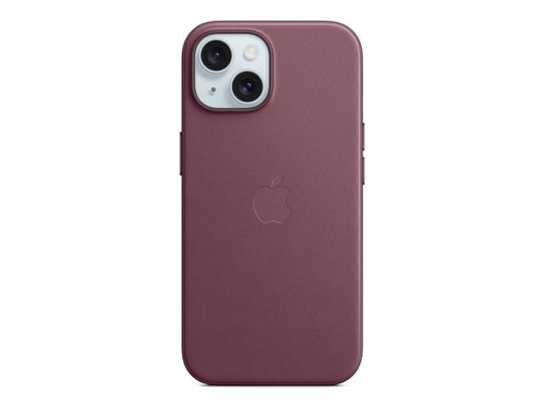 Apple - Baksidedeksel for mobiltelefon - MagSafe-samsvar - mikrotvill, FineWoven - morbær - for iPhone 15
