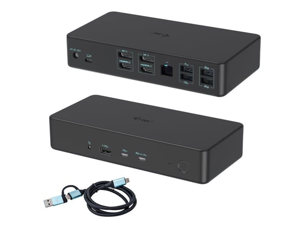 i-Tec - Dockningsstation - för bärbar dator, surfplatta - USB-C / Thunderbolt 3 / USB 3.0 - 2 x DP, 2 x HDMI - 1GbE - 100 Watt - Europa
