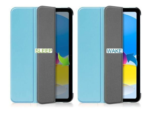 CoreParts - Lommebok for nettbrett - tri-fold caster, with auto-wake function - polyuretanlær - himmelblå - for Apple 10.9-inch iPad Wi-Fi (10. gen...