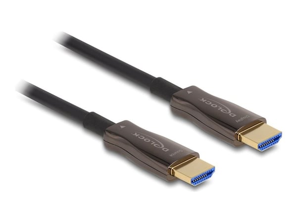Delock - High Speed - HDMI-kabel - HDMI hann til HDMI hann - 20 m - hybridkobber / fiberoptikk - svart - Active Optical Cable (AOC), 8 K 60 Hz (768...
