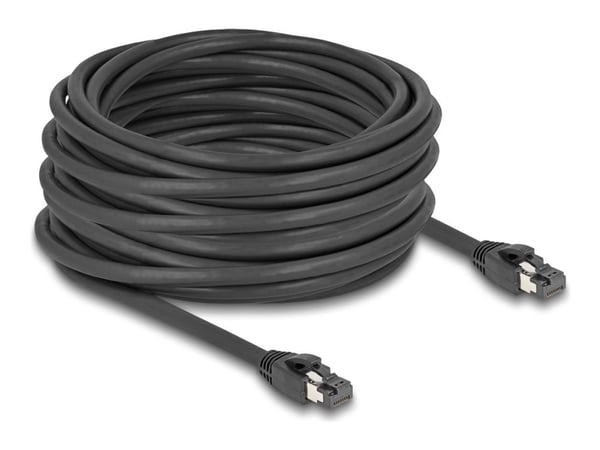 Delock - Koblingskabel - RJ-45 (hann) til RJ-45 (hann) - 15 m - 7.5 mm - SFTP, PiMF - CAT 8.1 - halogenfri, uten hindringer - svart