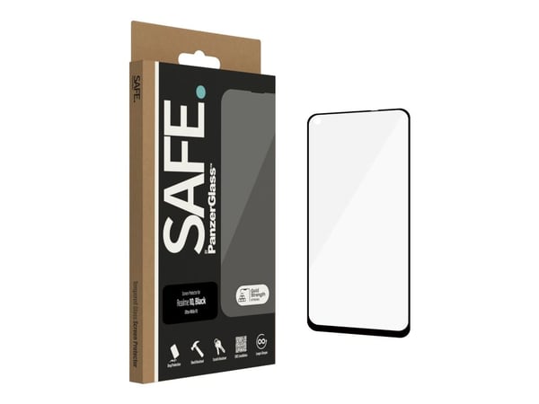 SAFE. by PanzerGlass - Skjermbeskyttelse for mobiltelefon - ultrabred passform - glass - rammefarge svart - for Realme 10