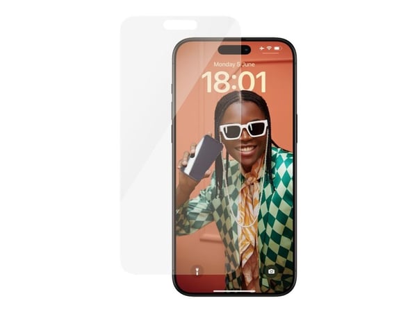 PanzerGlass™ | Classic-Fit - Skjermbeskyttelse for mobiltelefon - Krystallklar | Apple iPhone 15 Pro Max