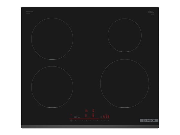 Bosch Serie | 6 PIE631HB1E - Induktionshäll - 4 kokplattor - Fördjupning - bredd: 56 cm - djup: 49 cm - ramlös - svart