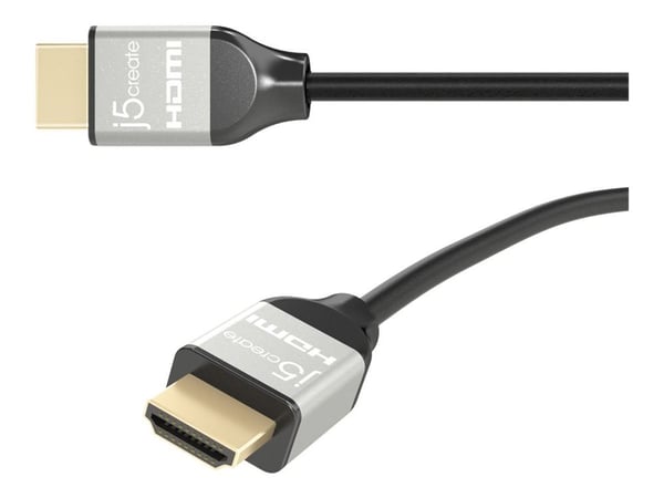 j5create JDc52 - HDMI-kabel med Ethernet - HDMI hann til HDMI hann - 2 m - trippel beskyttelse - svart - 4K 60Hz støtte
