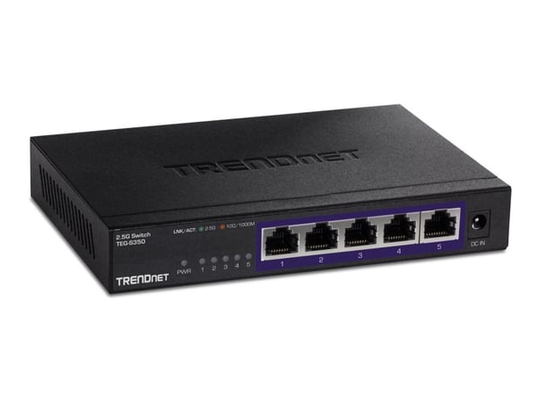 TRENDnet TEG S350 - Switch - ikke-styrt - 5 x 100/1000/2.5G - veggmonterbar - TAA-samsvar