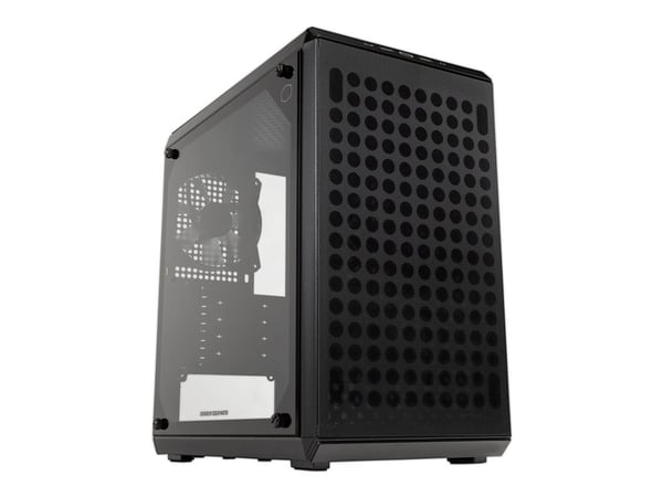 Cooler Master Q300L V2 - MT - micro ATX - sidepanel med vindu (herdet glass) - ingen strømforsyning (ATX) - svart - USB/lyd