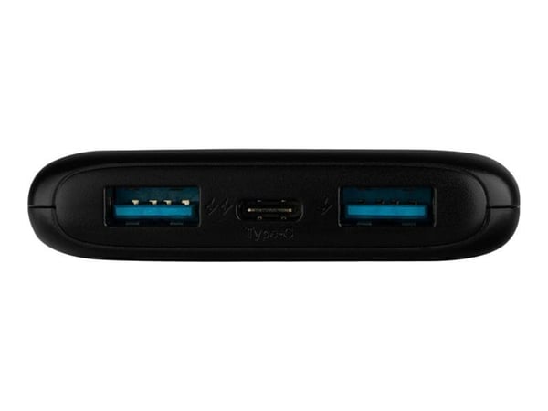 FIXED Zen - Strømbank - 10000 mAh - 20 watt - 5 A - PD - 3 utgangskontakter (2 x USB, USB-C) - svart