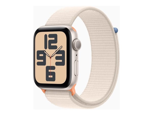 Apple Watch SE (GPS) - 2. generasjon - 44 mm - stjernelysaluminium - smartklokke med sportssløyfe - tekstil - stjernelys - håndleddstørrelse: 140-2...