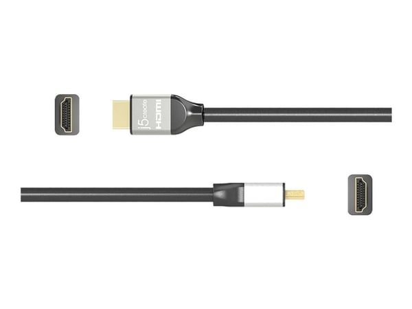 j5create JDc52 - HDMI-kabel med Ethernet - HDMI hann til HDMI hann - 2 m - trippel beskyttelse - svart - 4K 60Hz støtte