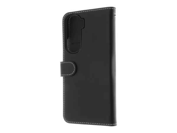 Insmat - Flipdeksel for mobiltelefon - ekte skinn, polykarbonat, bomullssøm, papp + papir - for Honor 90 Lite
