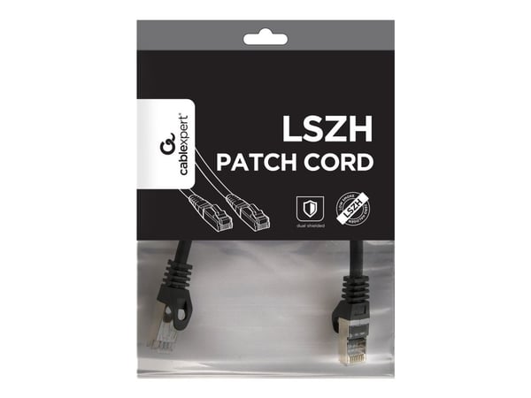 Cablexpert - Kablage - RJ-45 (hann) til RJ-45 (hann) - 25 cm - SFTP - CAT 6a - halogenfri, formet - svart