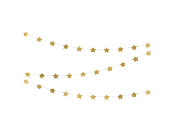 Partydeco girlang stjärnor guld - 360 cm - 1 st universell