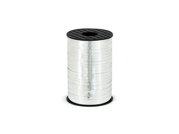Party Deco band Wstazka i plast, metalliserat silver, 5 mm universell