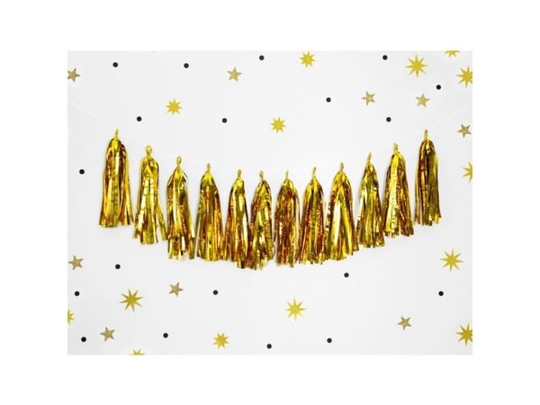 PartyDeco TG1-019M-KARTON, Garland, Gull, 1,5 m, 50 stykker