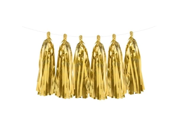PartyDeco TG1-019M-KARTON, Garland, Gull, 1,5 m, 50 stykker