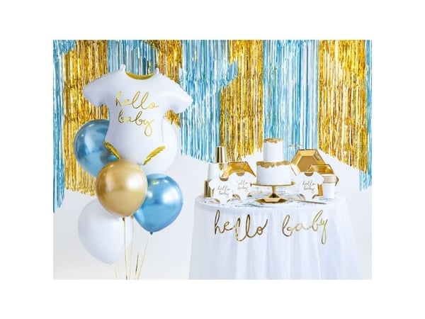 PartyDeco FB64-008-019ME-KARTON, Gull, Hvit, Figur, Folie, Temafest, 510 mm, 450 mm