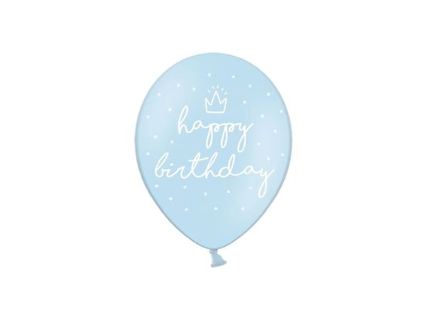 PartyDeco SB14P-244-011-6, Toy balloon, Latex, Blå, Bursdag, Oval, 30 cm
