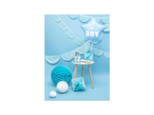 PartyDeco FB22P-001J-KARTON, Sininen, Valkoinen, Star, Kalvo, Juhlateema, 48 cm, 50 kpl