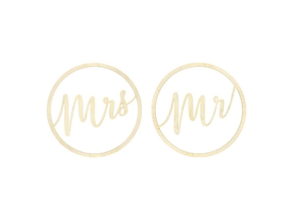 Mr & Mrs dekoration i træ