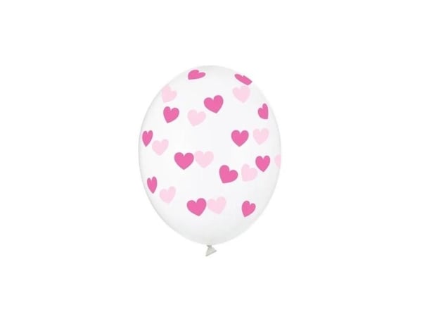 Party Deco ballonger Strong, fuksiøse hjerter, 30 cm, 6 stk.