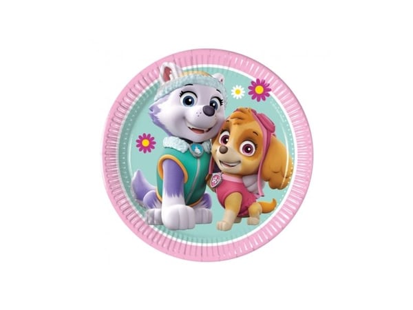 PROCOS Paperilautaset Paw Patrol Skye & Everest, 23cm, 8 kpl (muoviton)