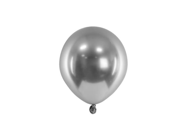 StylowePartyMade glossy ballonger mørk sølv 12 cm 50 stk