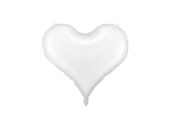Hvid hjerte folieballon