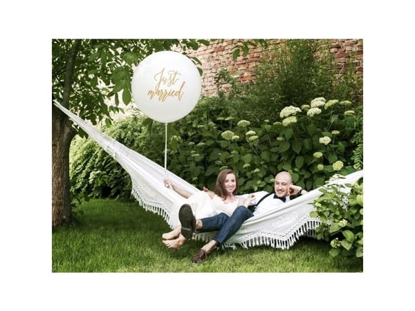 PartyDeco OLBON18D-008-019, Toy balloon, Latex, Gull, Hvit, Bryllup, Oval, 100 cm