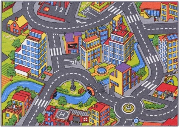 Bil Legetæppe SMART CITY 95 x 133 cm
