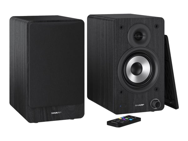 Sharp Bookshelf Speakers, 2-suuntainen, 2.0 kanavaa, Langallinen & langaton, 60 W, Musta
