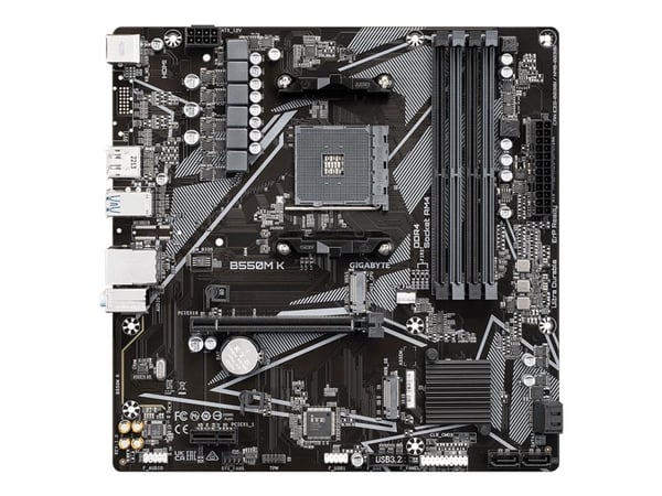Gigabyte B550M K - 1.0 - emolevy - micro-ATX - Socket AM4 - AMD B550 piirisarja - USB 3.2 Gen 1 - Gigabit LAN - sisäinen grafiikka (CPU tarvitaan) ...
