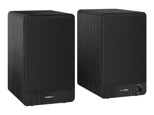 Sharp Bookshelf Speakers, 2-suuntainen, 2.0 kanavaa, Langallinen & langaton, 60 W, Musta