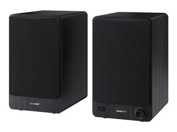 Sharp Bookshelf Speakers, 2-suuntainen, 2.0 kanavaa, Langallinen & langaton, 60 W, Musta