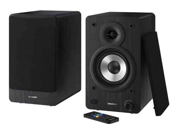 Sharp Bookshelf Speakers, 2-suuntainen, 2.0 kanavaa, Langallinen & langaton, 60 W, Musta