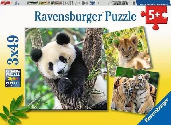 Lasten palapeli Panda, tiikeri ja leijona