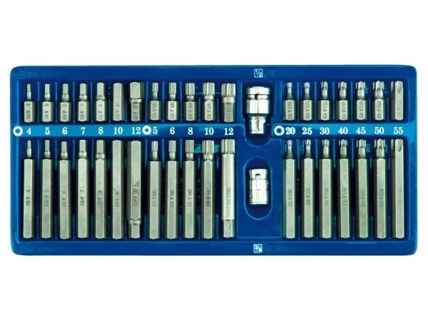 Vorel spesialbits Hex Torx Spline i metallkassett 40 stk. 66400 Vorel spesialbits Hex Torx Spline i metallkassett 40 stk. 66400