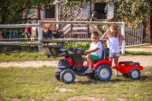 CASE IH Puma 240CVX polkutraktori lapsille ja etulapio + perävaunu