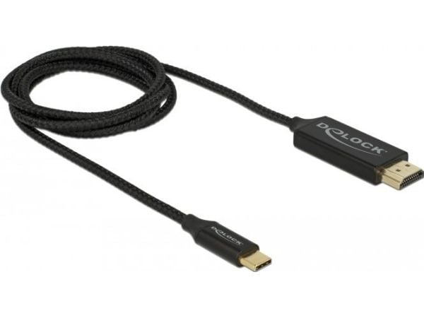 Delock - Adapterkabel - 24 pin USB-C hann til HDMI hann - 1 m - svart - 4K-støtte