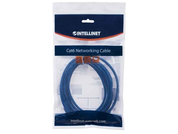 Intellinet 342605, 3 m, Cat6, U/UTP (UTP), RJ-45, RJ-45, Blå