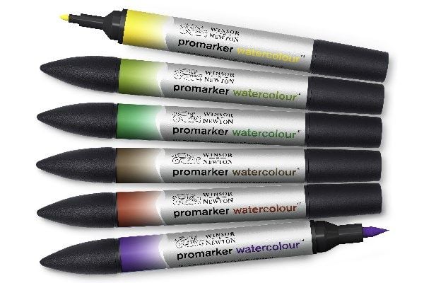 Akvarellmarker bladtoner, 6 st