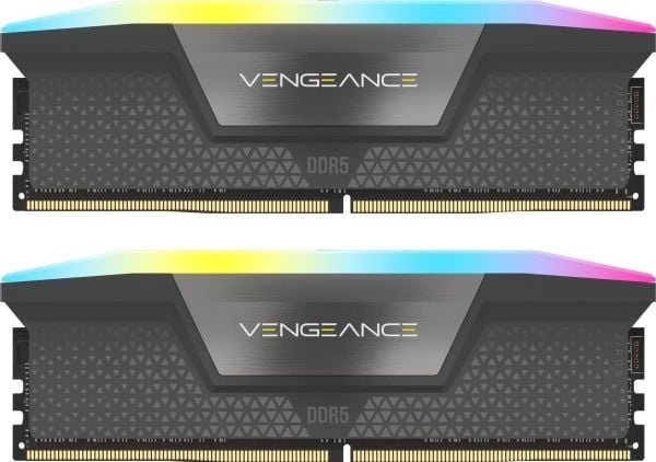 CORSAIR Vengeance RGB - DDR5 - sett - 64 GB: 2 x 32 GB - DIMM 288-pin - 6000 MT/s / PC5-48000 - CL30 - 1.4 V - ikke-bufret - grå