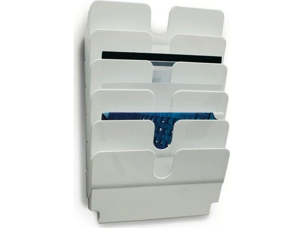 DURABLE FLEXIPLUS - Literaturholder - veggmonterbar - 6 rom - for A4 - hvit