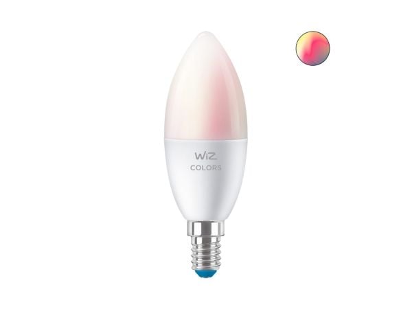 WiZ Kronljus 40W C37 E14, Smart glödlampa, Wi-Fi/Bluetooth, Vit, Wi-Fi 4 (802.11n), 802.11b, 802.11g, LED, E14