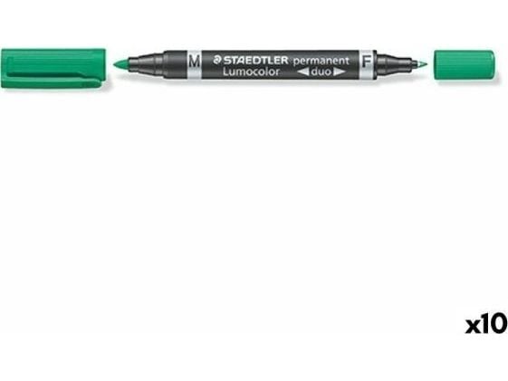 STAEDTLER Lumocolor perm kaksikärkinen tussikynä vihreä 10 kpl