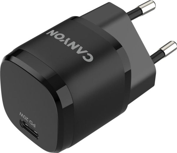 Canyon H-20 - Strømadapter - 20 watt - 3 A - PD (USB-C) - svart