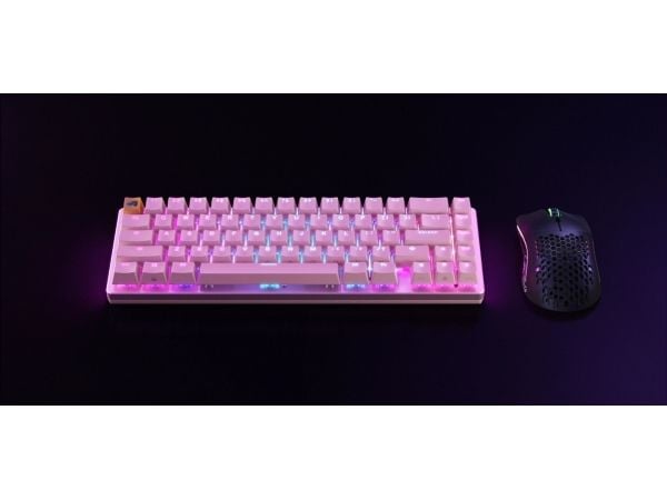 Glorious PC Gaming Race GMMK 2, 65%, Koblet med ledninger (ikke trådløs), USB, Mekanisk nøkkelbryter, RGB LED, Rosa